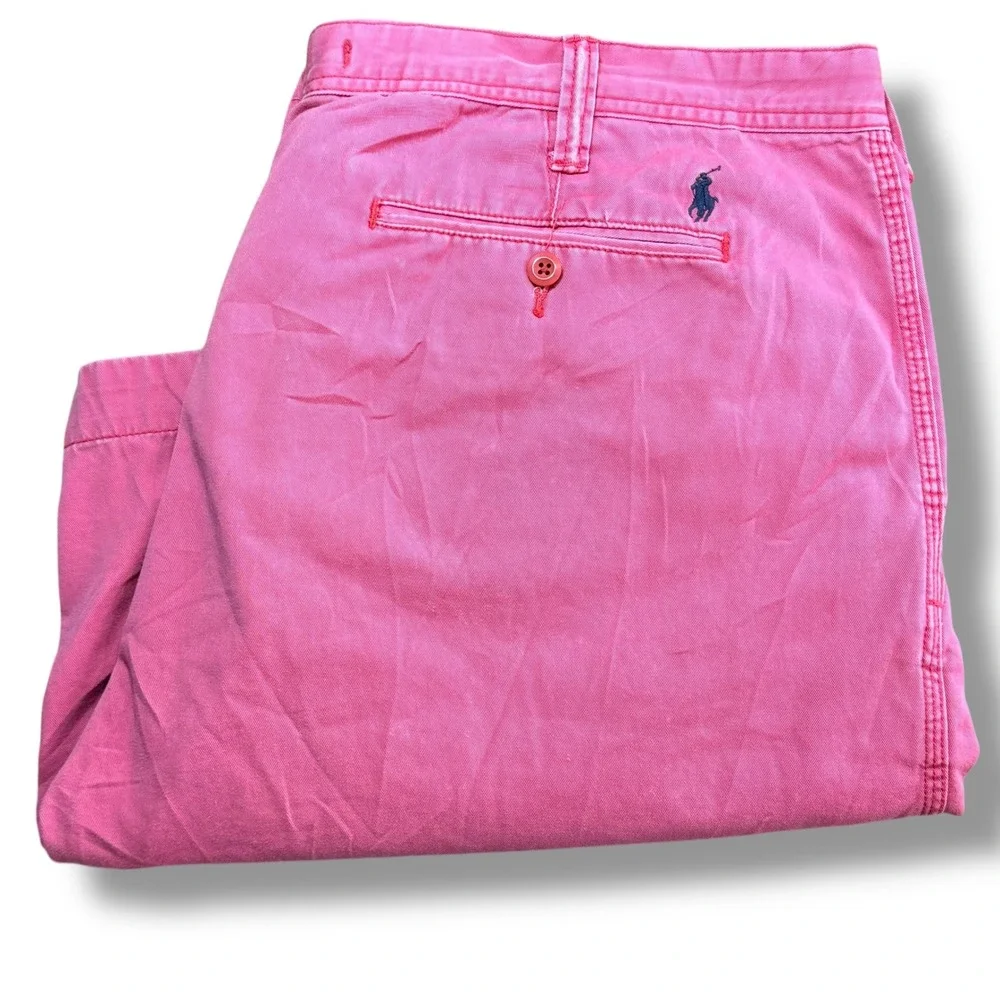 Polo Ralph Lauren Shorts Mens 42 Salmon Pink Pima Cotton Relaxed Fit Summer Prep